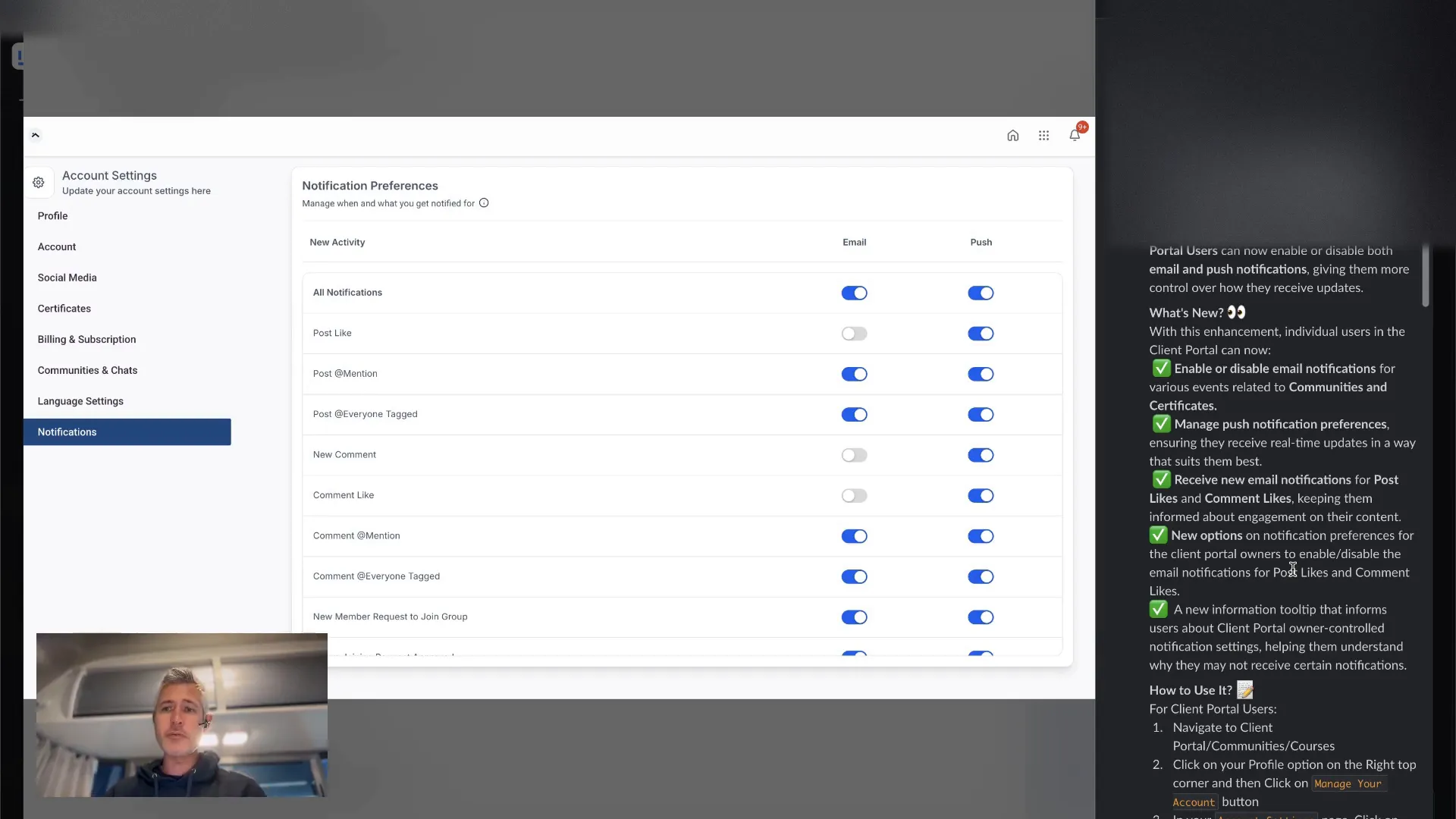 Notification Preferences Overview