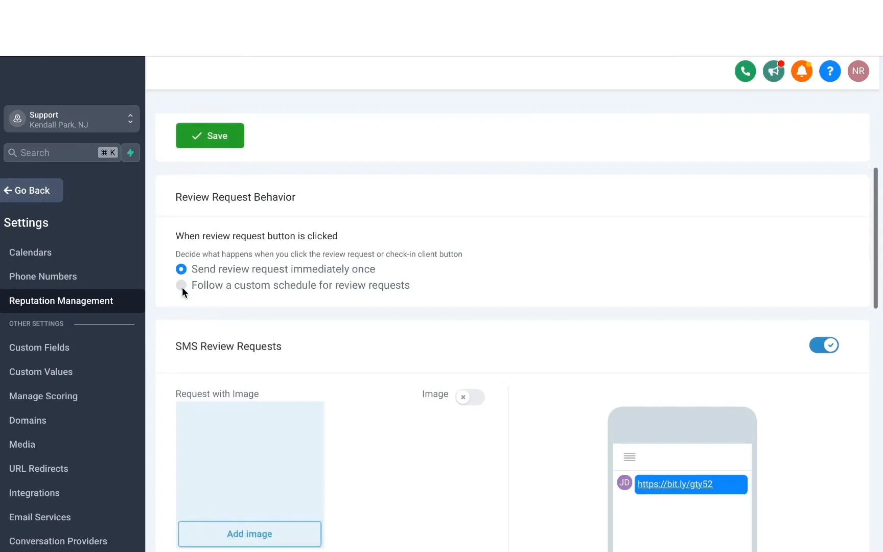 Customize review request behavior