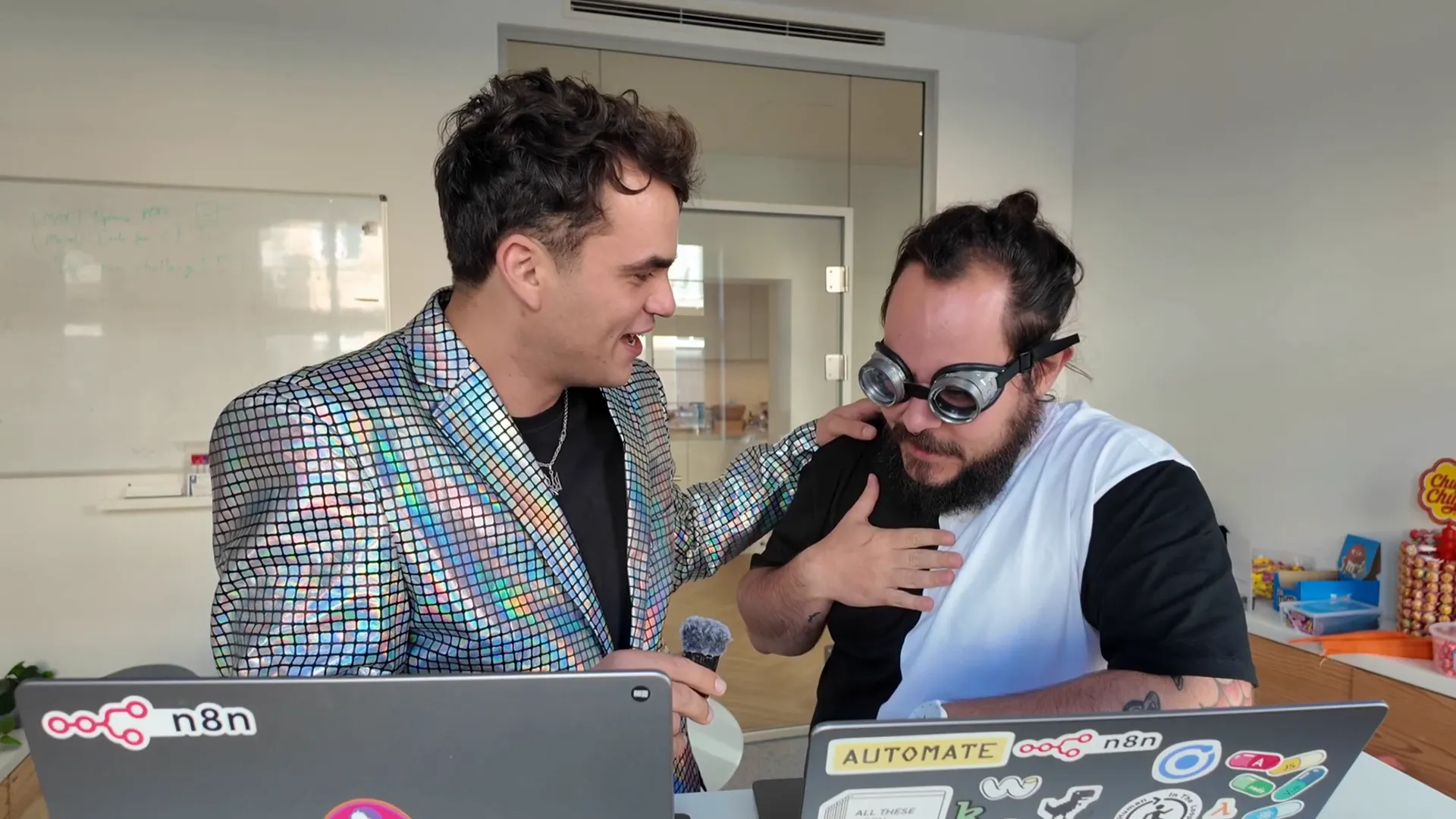 A screenshot of the whiteboard where we planned challenge nodes and scoring