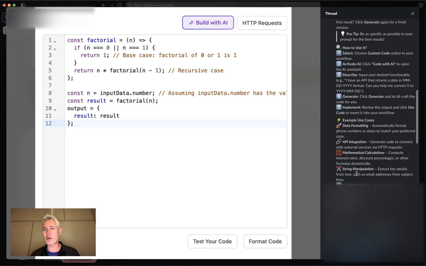 Workflow action interface