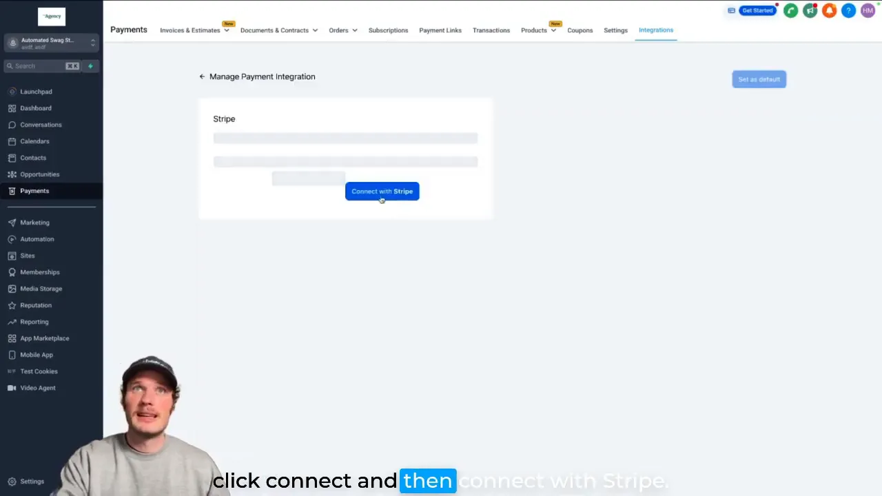 Stripe payment integration popup window