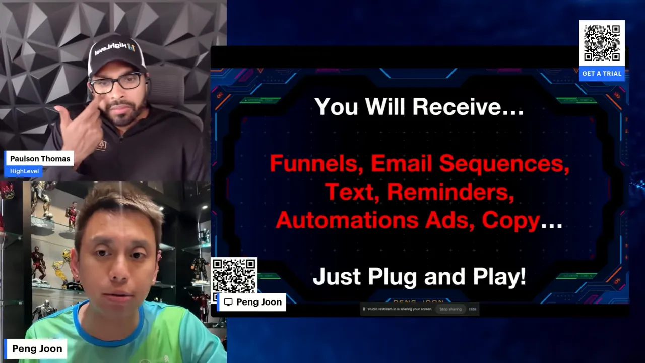 Slide showing plug-and-play funnels, emails, and automations