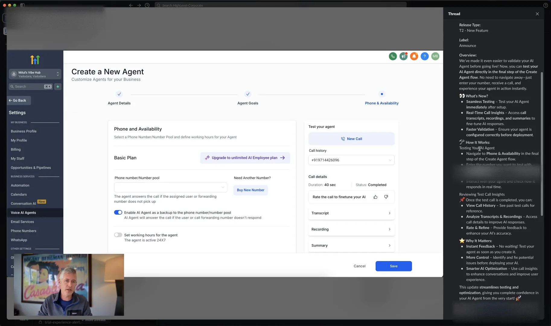 Accessing Voice AI Section