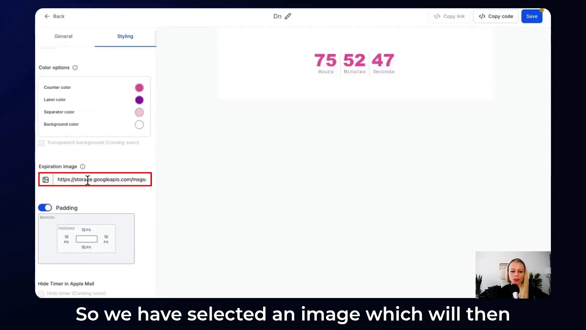 Styling options for countdown timers in GFunnel