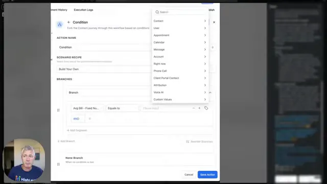 Workflow branching directly on a variable using merge fields