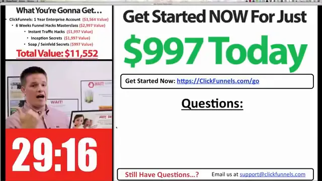 Countdown clock displayed for scarcity and urgency