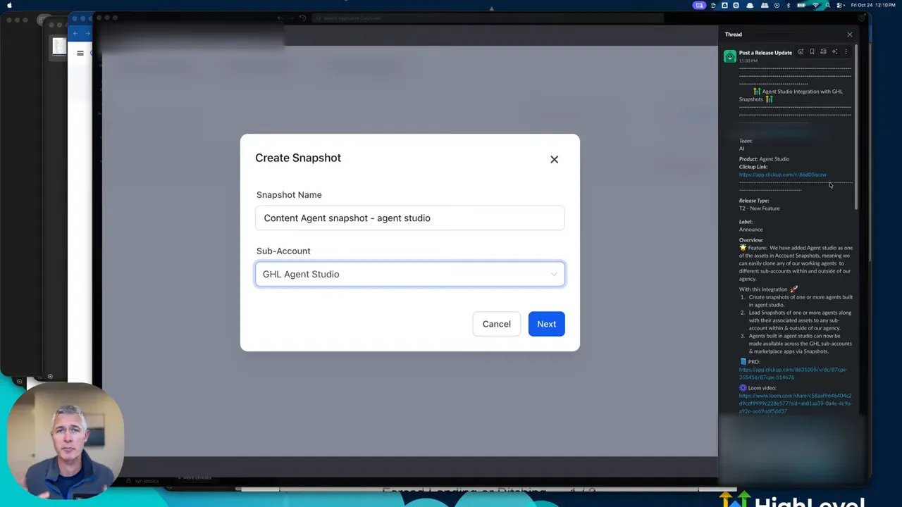 Agent studio announcement screenshot showing feature headline