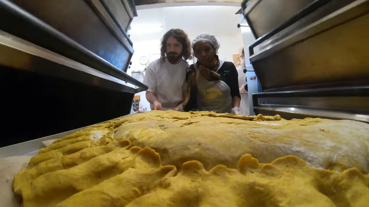 Natasha taking on the world's largest vegan patty challenge