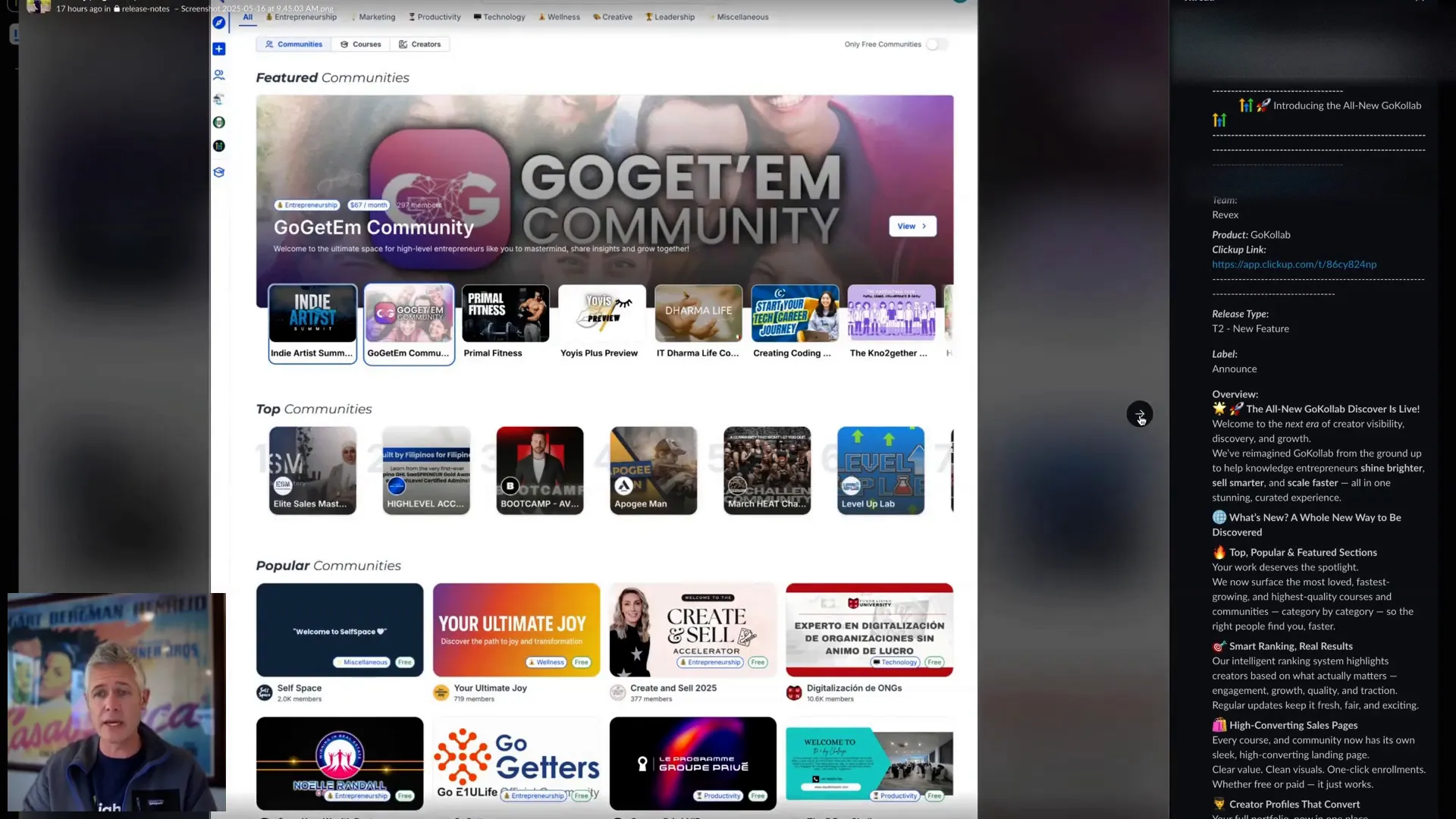 Screenshot showcasing the new Kollab design layout
