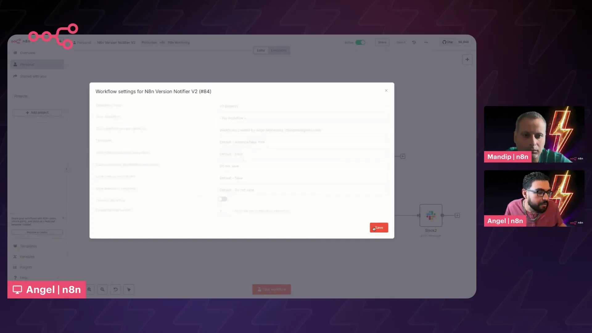 Saving estimated time saved value in n8n workflow settings