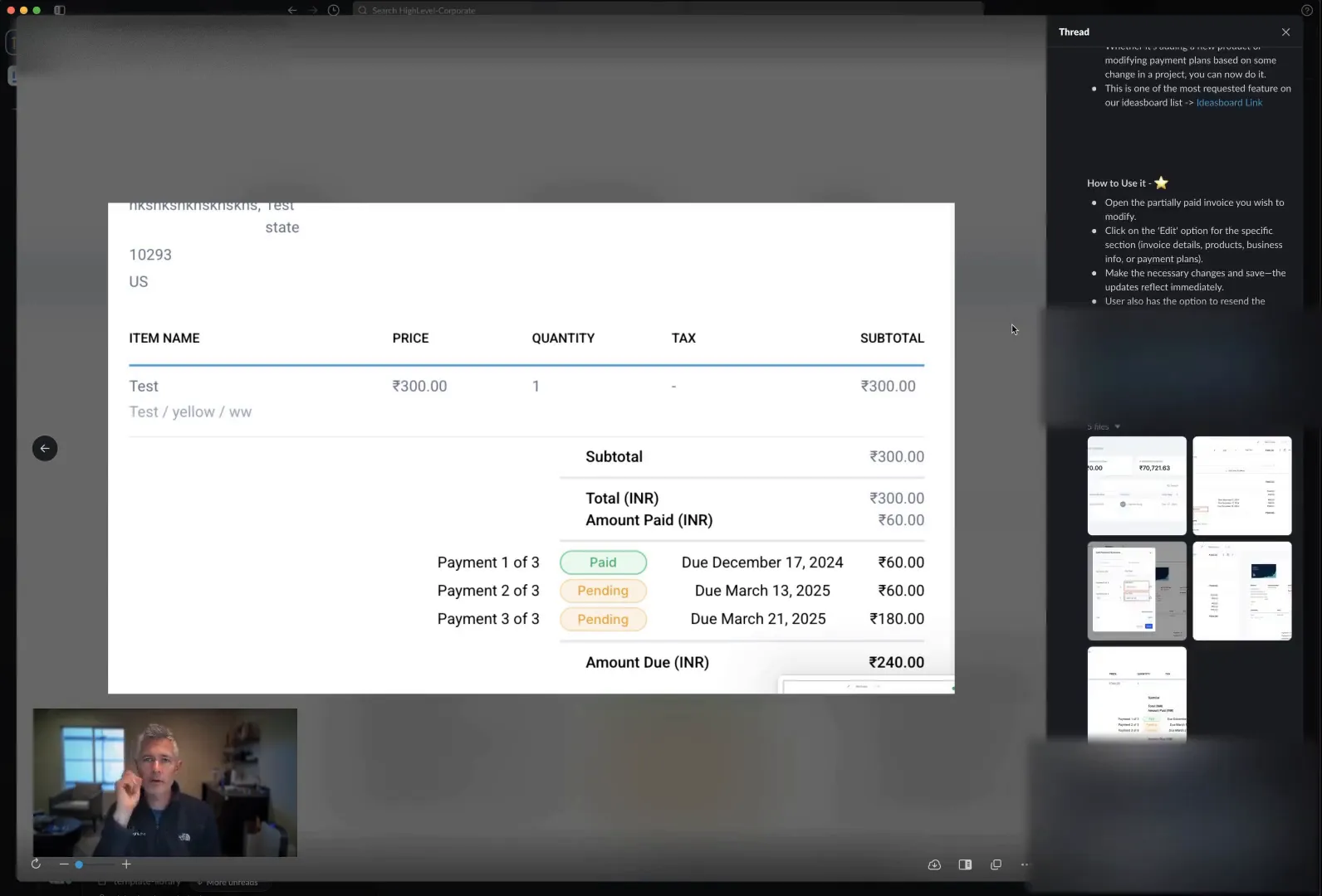 Steps to Edit a Partially Paid Invoice