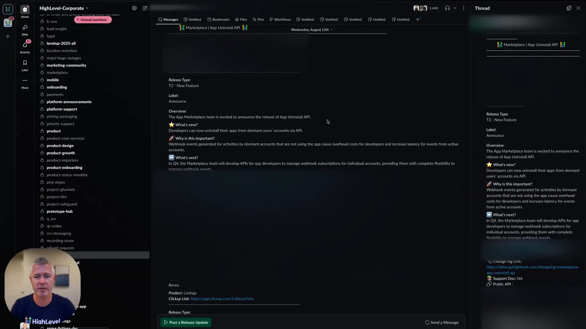 Webhook and dormant account notification concept