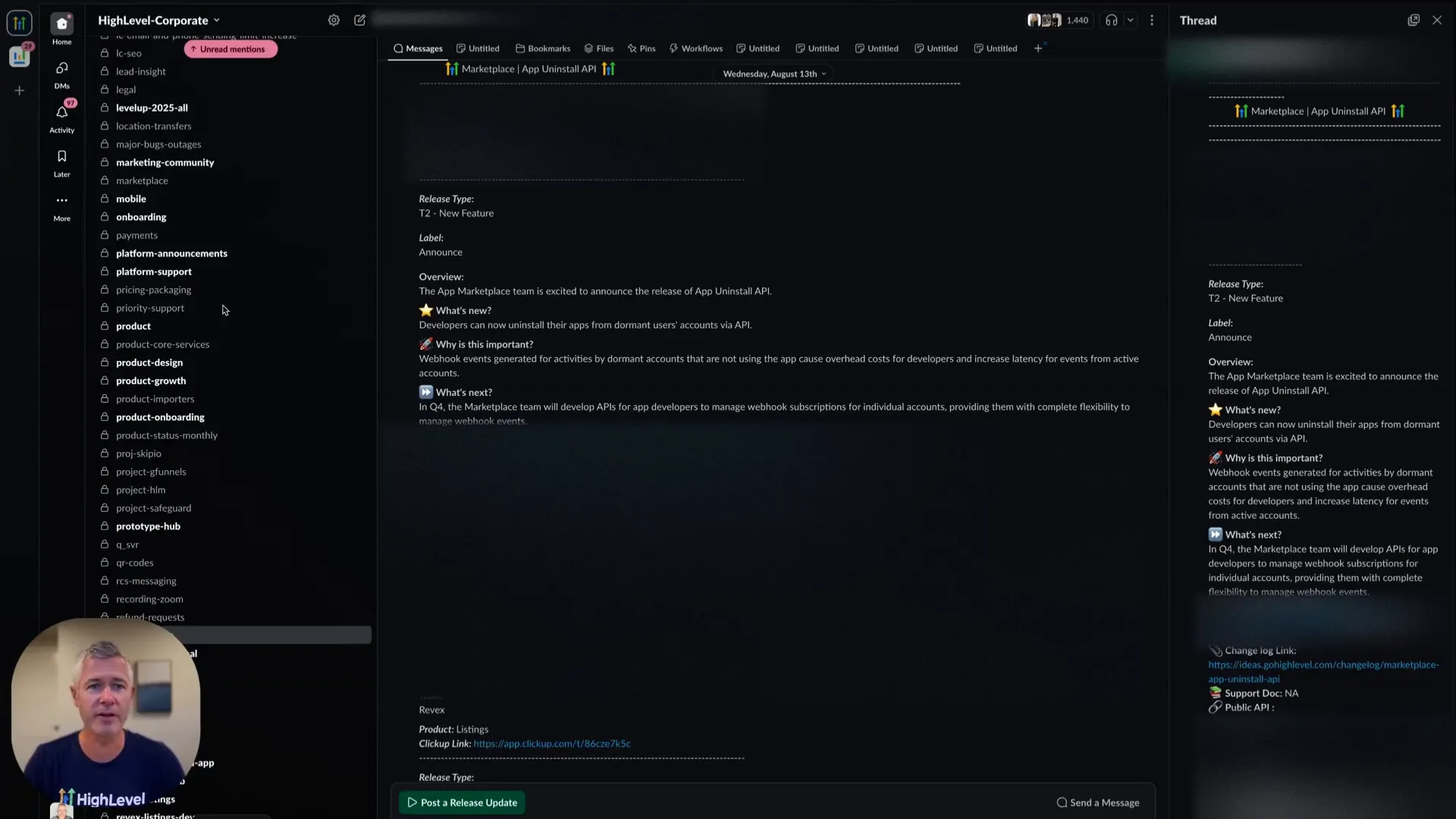 Go to the changelog or developer docs