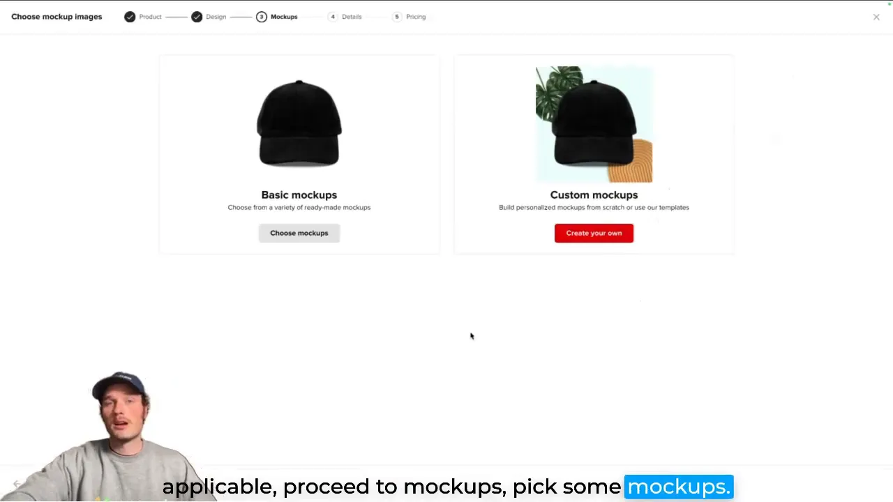 Selecting mockups with logo placement for product personalization