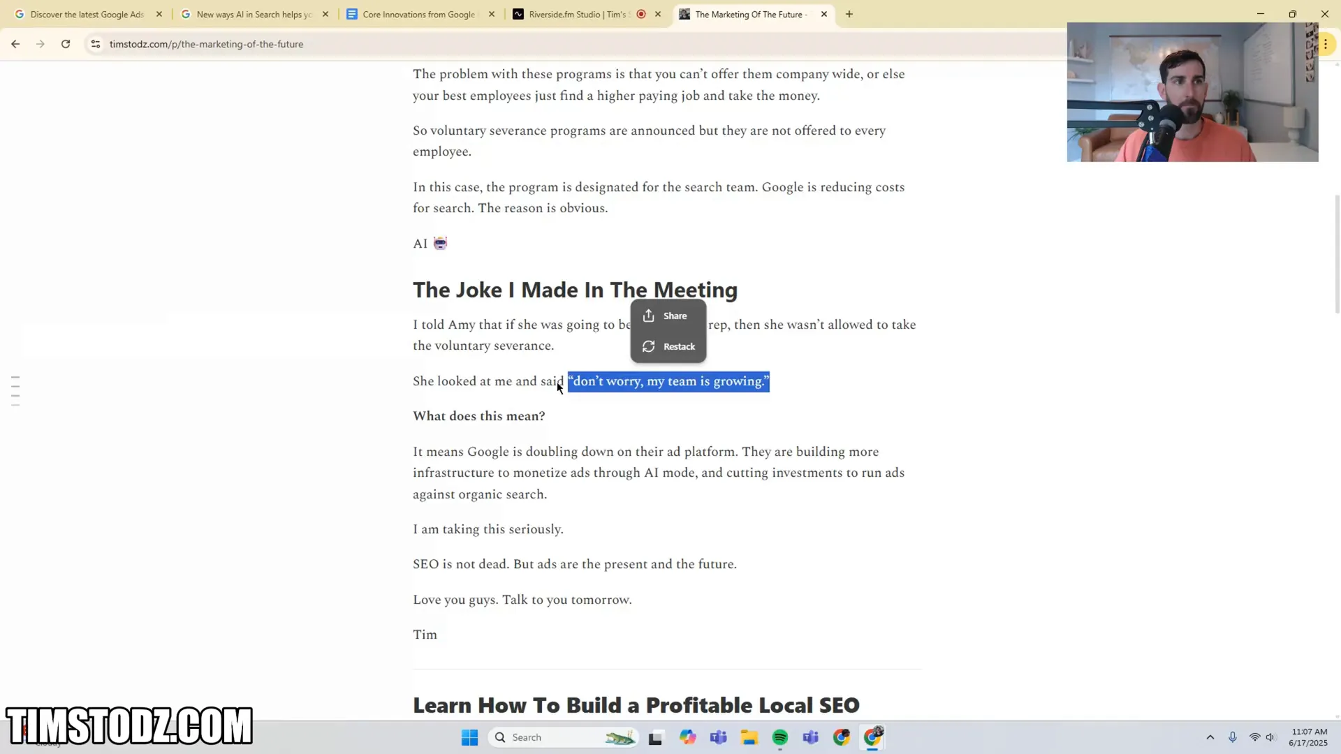 Google Marketing Live 2025 announcement email