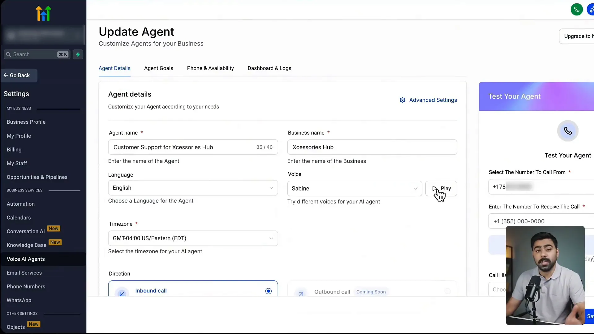 Selecting the perfect AI voice for voice AI agents in HighLevel