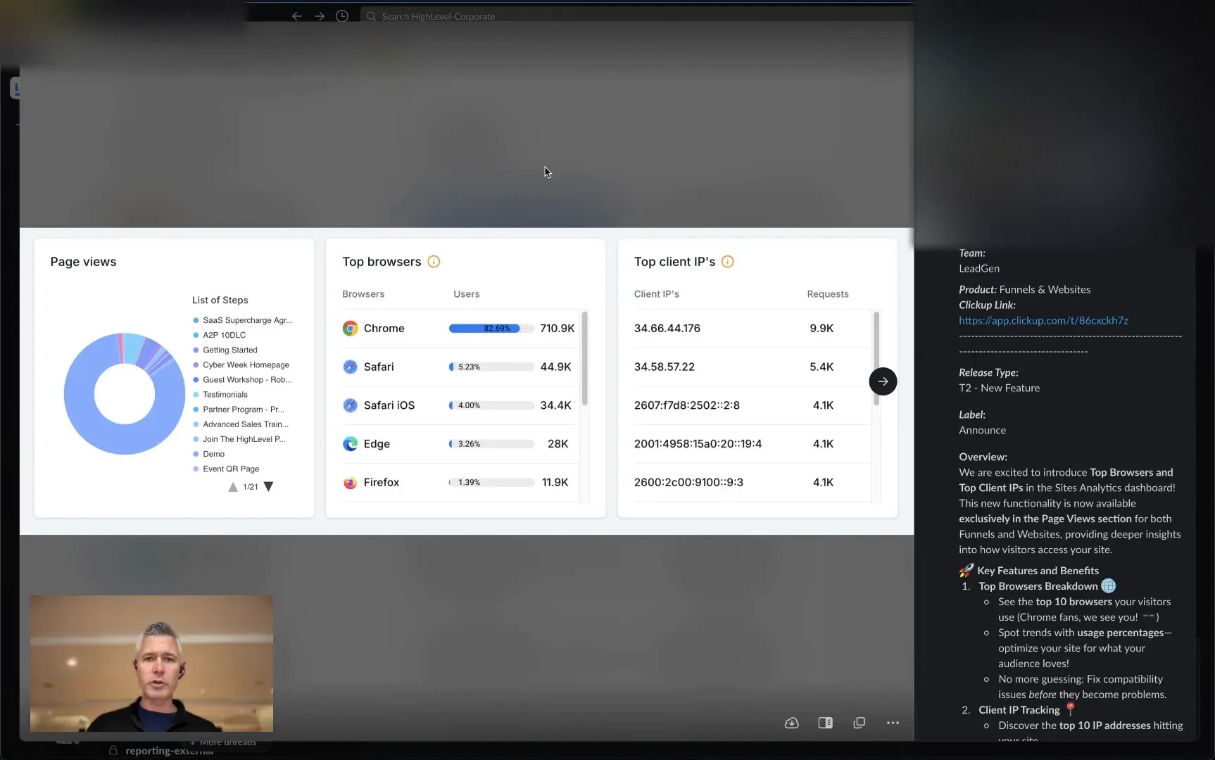 Navigating to the analytics tab