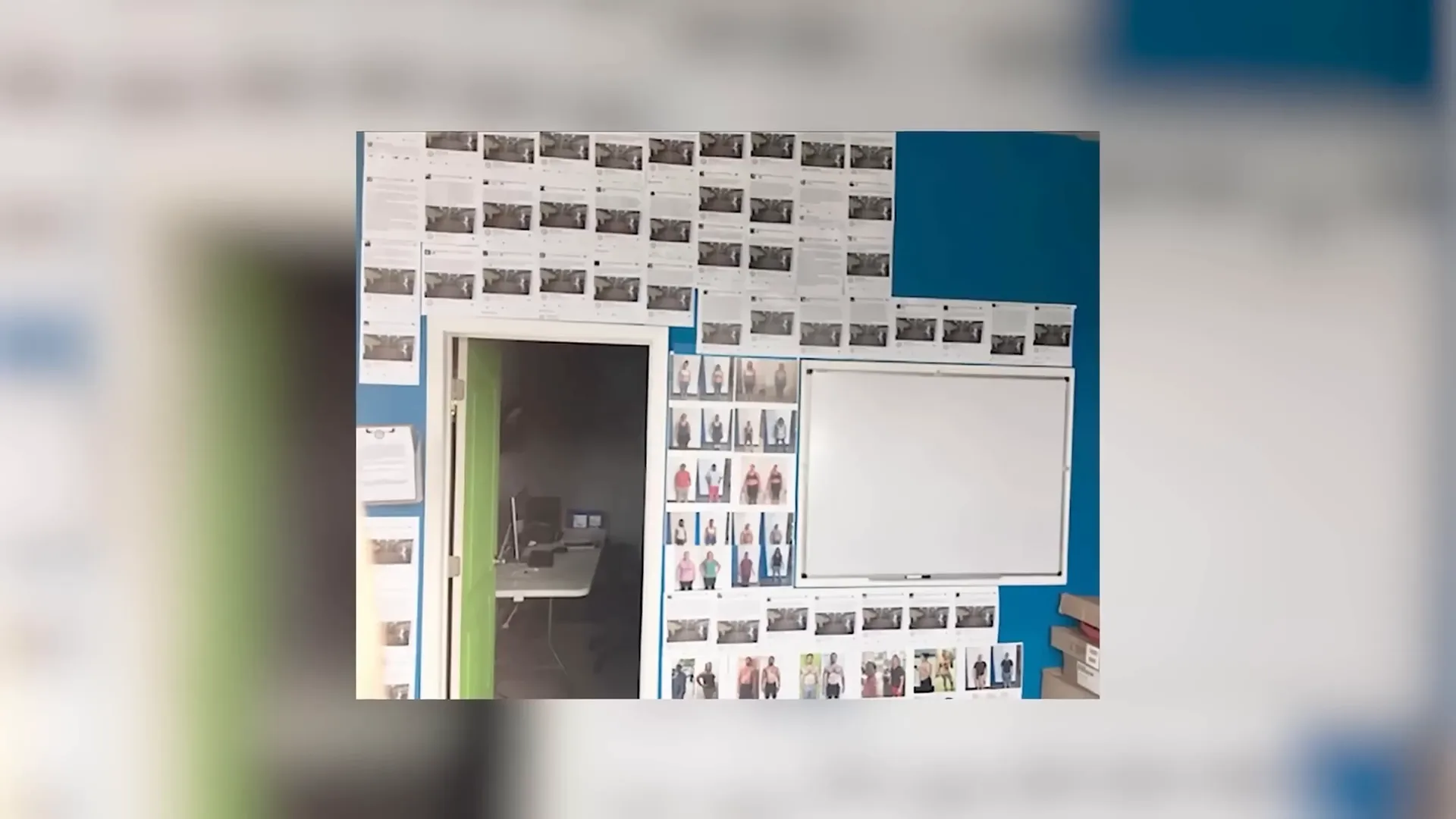 Lobby wall filled with five-star reviews