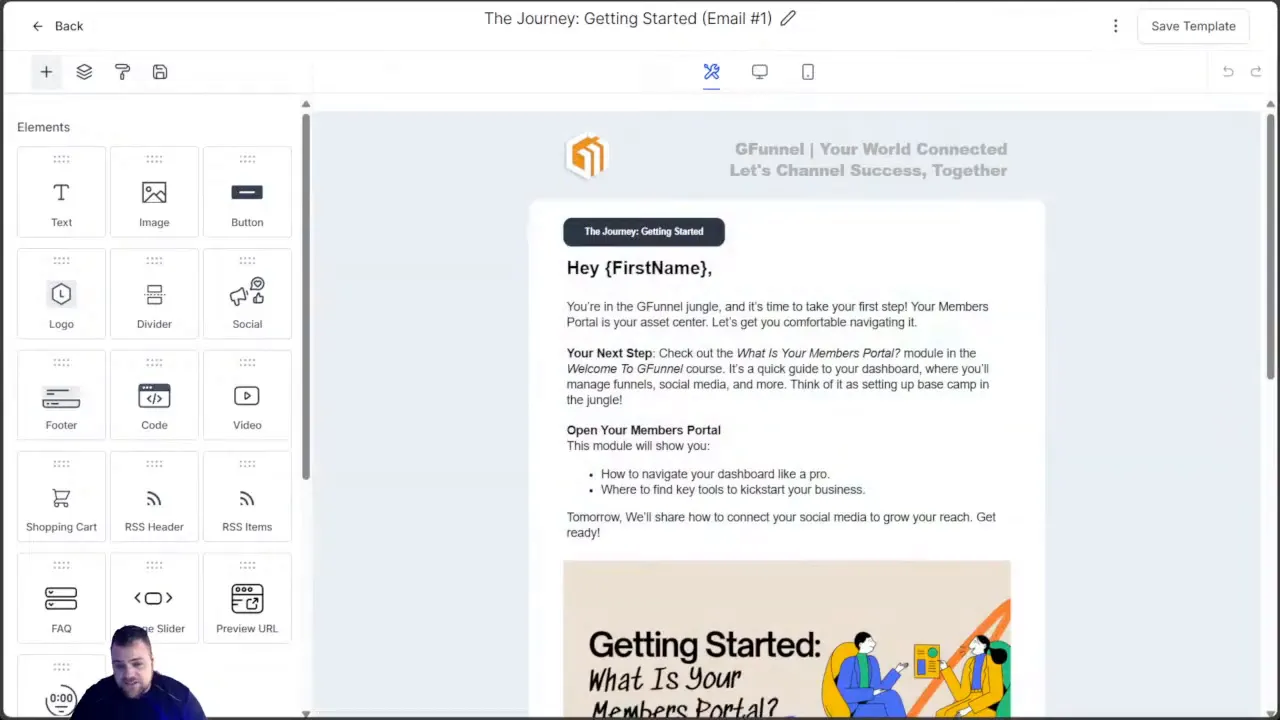 Example of new email design with GIF and clear call to action