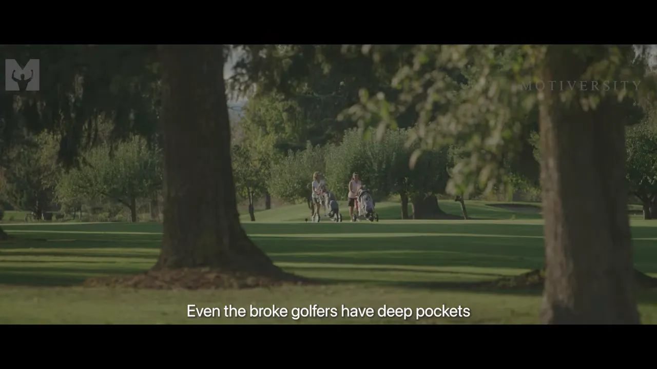 Example of a funnel metaphor with golfers willing to pay for improvement