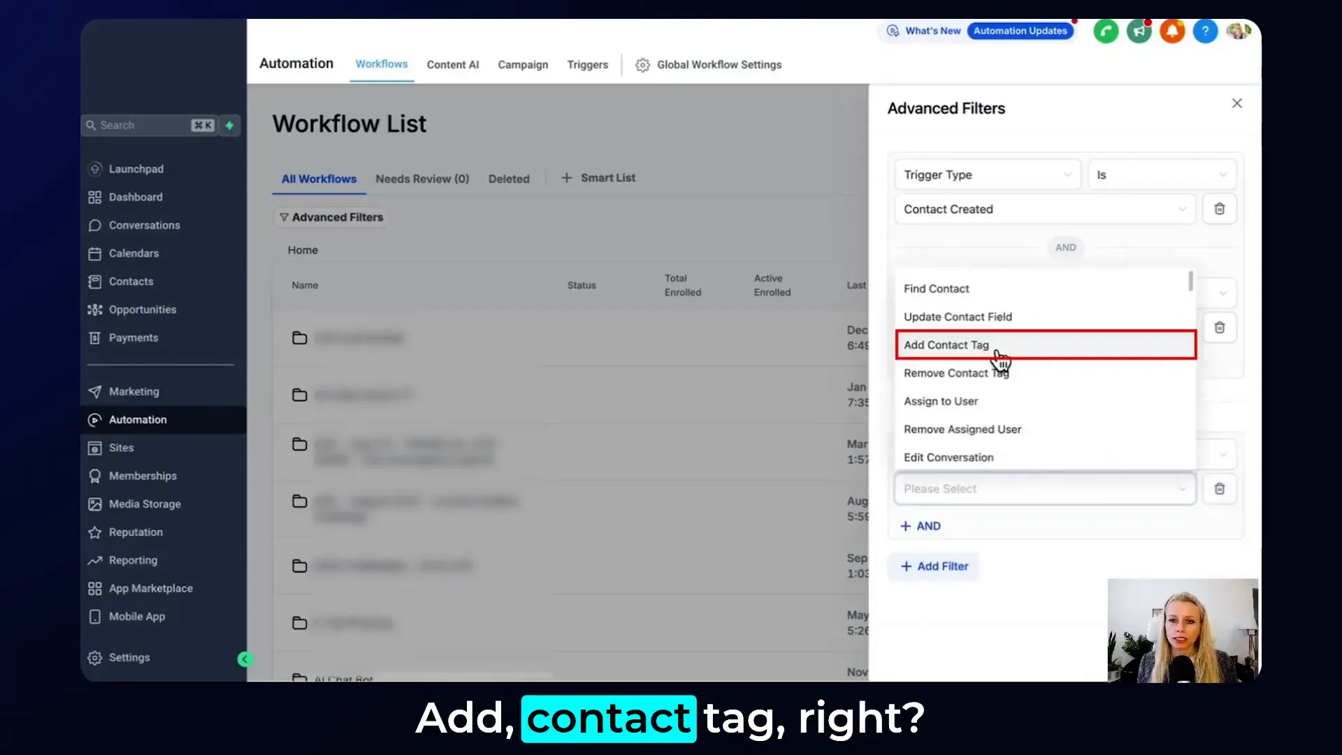 Video insight on advanced filters and smart lists in workflow automation