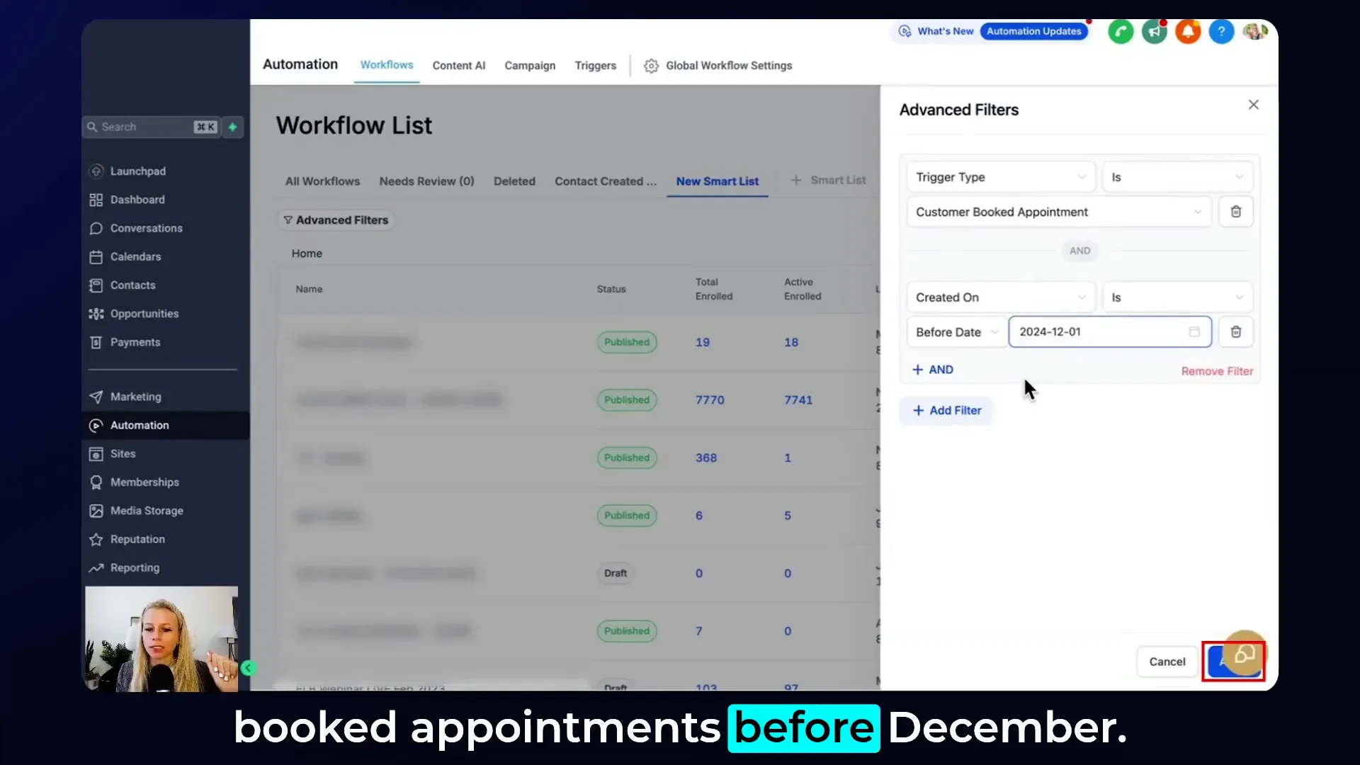 E-commerce entrepreneur using GFunnel automation dashboard