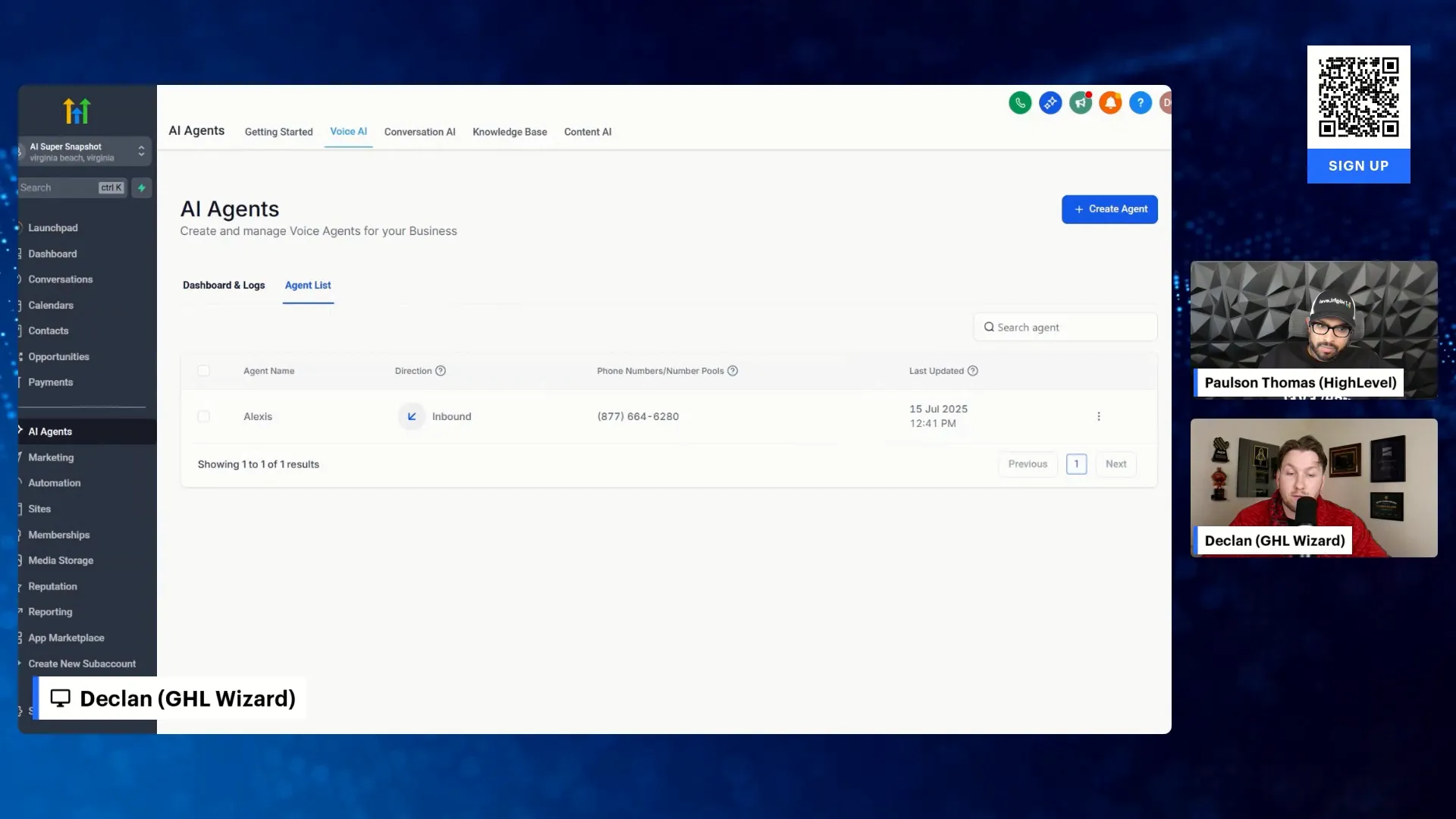 AI voice agent booking appointment for plumbing service