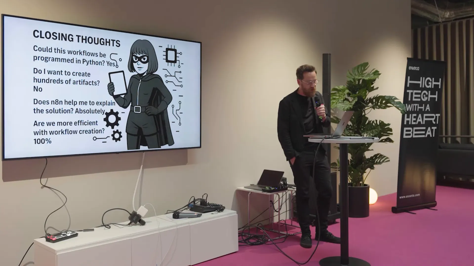 Closing slide emphasizing n8n's user experience and the value of presenting logic visually