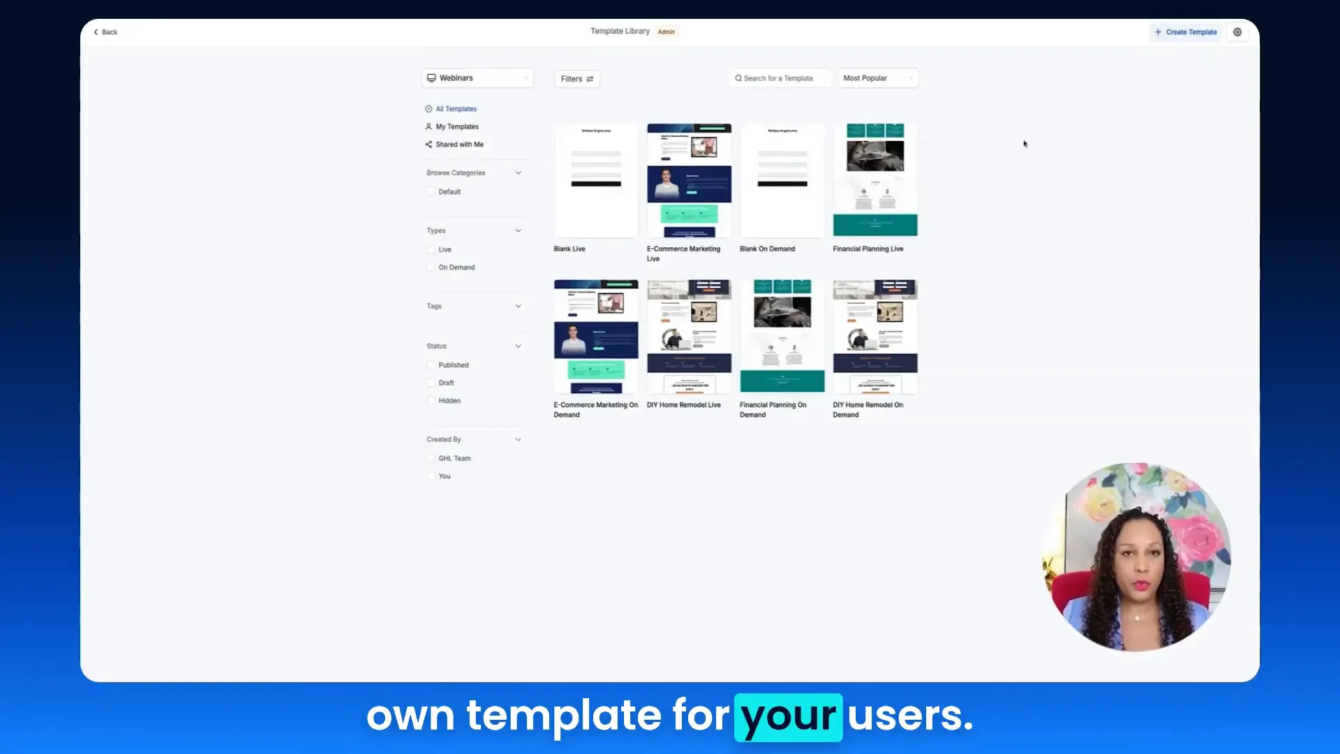 Create custom template option in template library