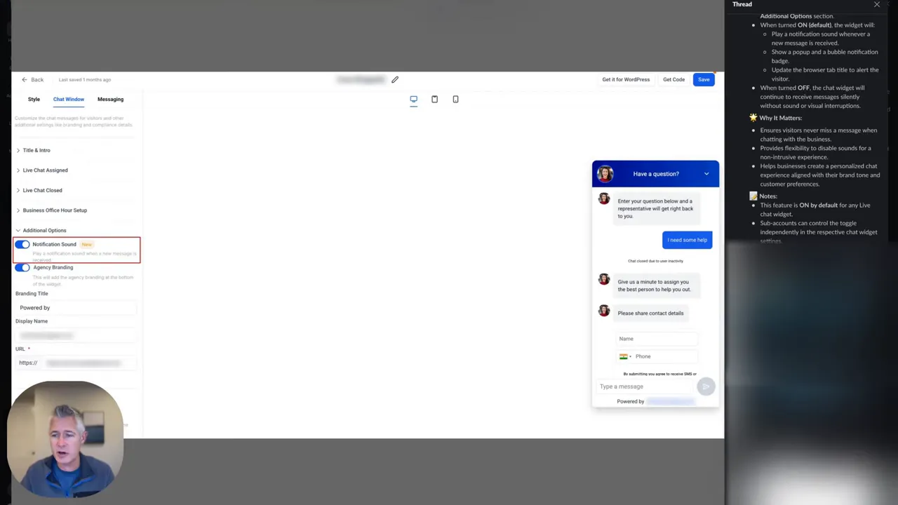 GFunnel real-time analytics dashboard showing chat engagement metrics
