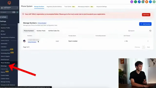 HighLevel checking contact area code and selecting matching number