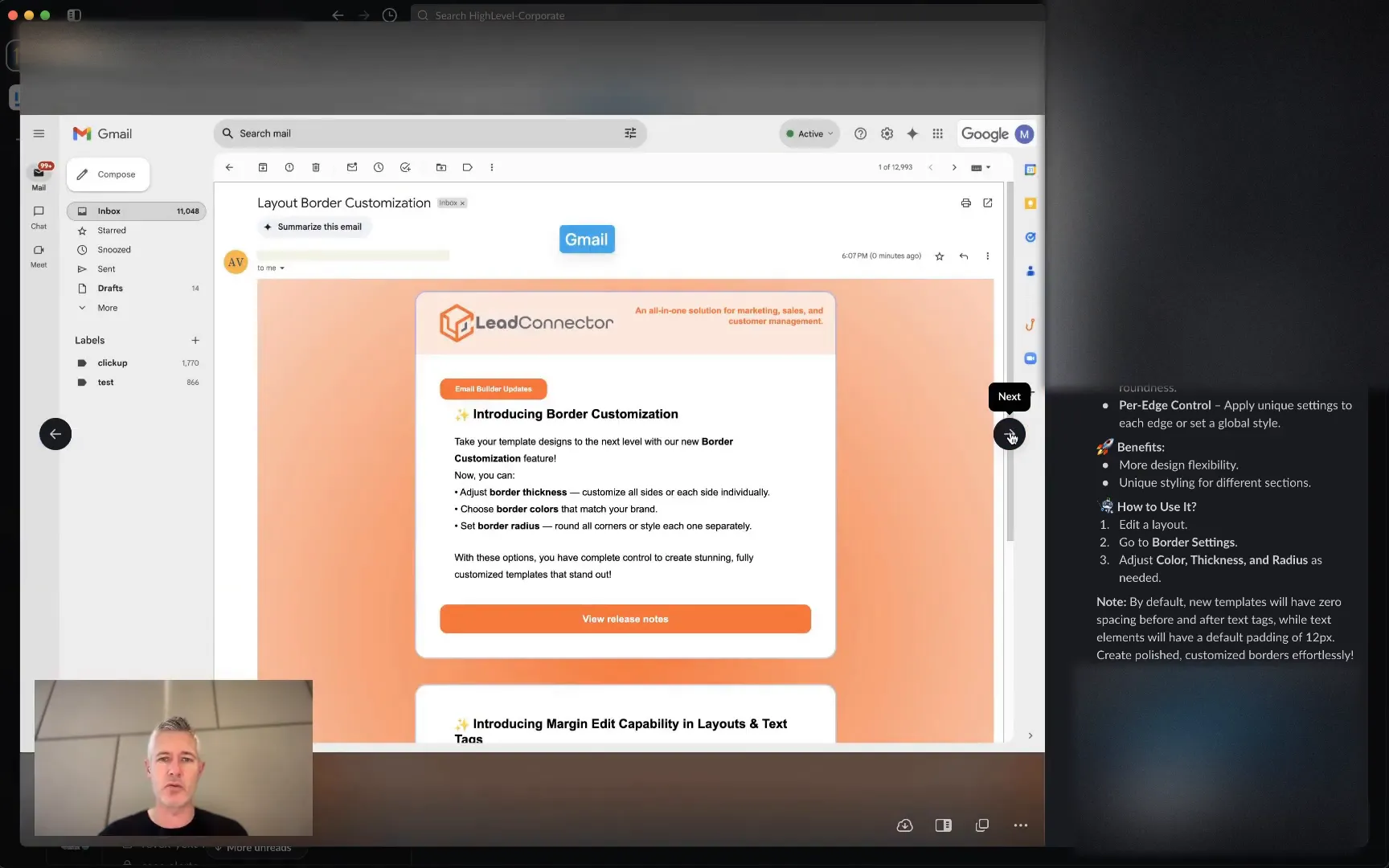 Example of an email tested in different email clients