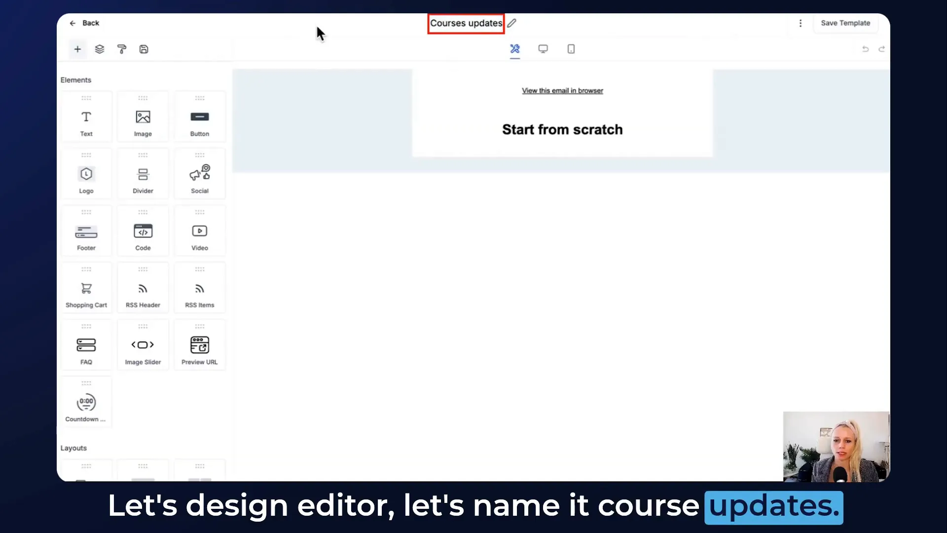 Creating a new email template