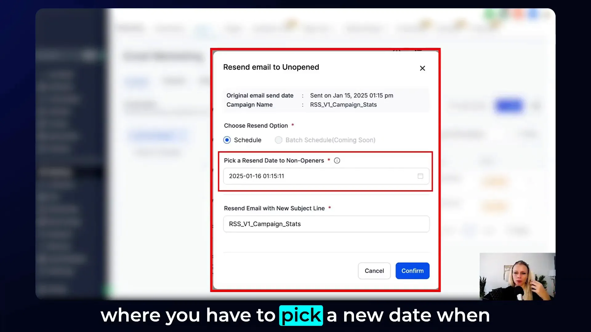 Video insight on resending unopened emails using RSS and batch scheduling