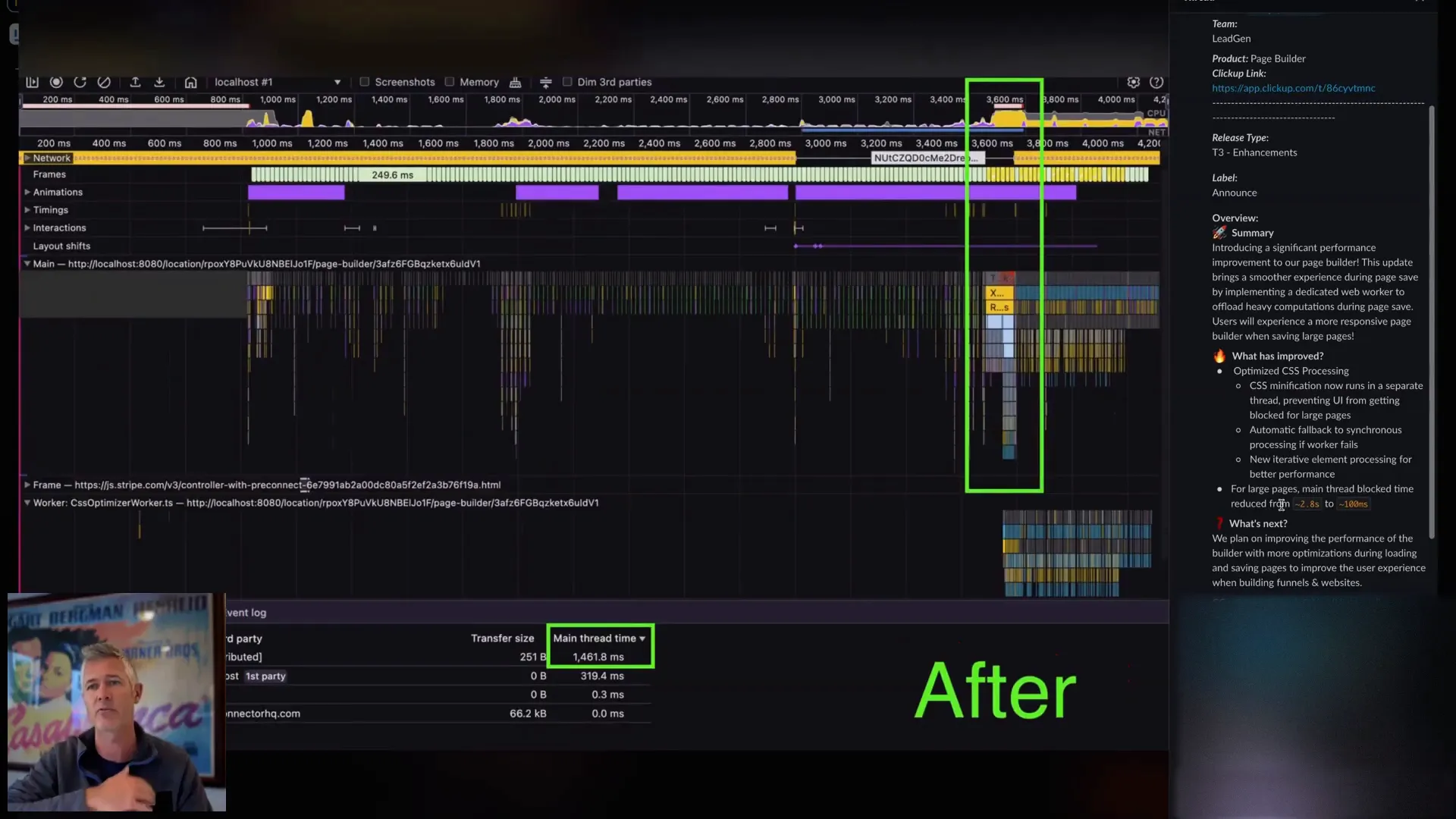Autosave process happening quickly on a complex funnel page