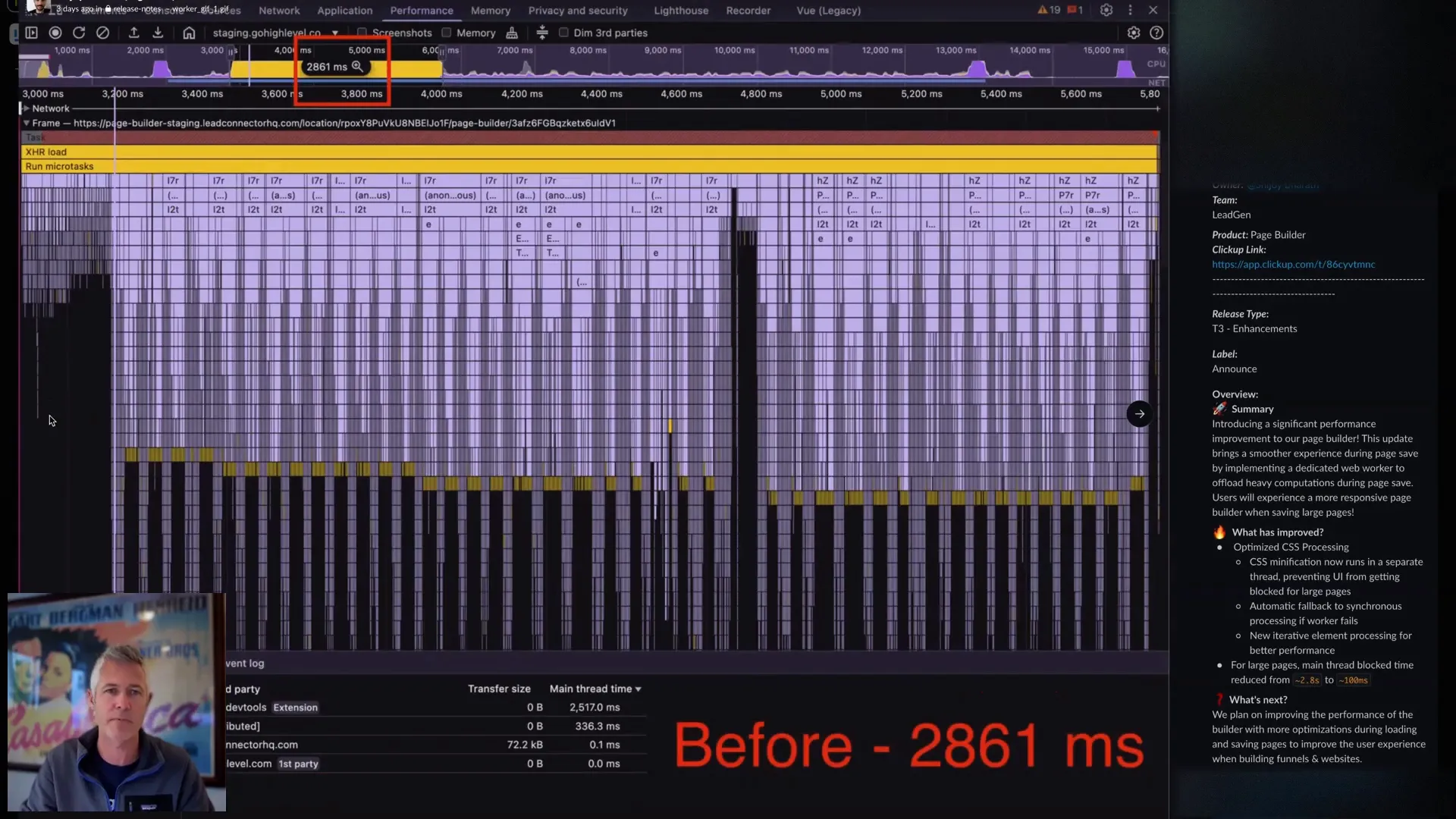 Before and after autosave performance comparison