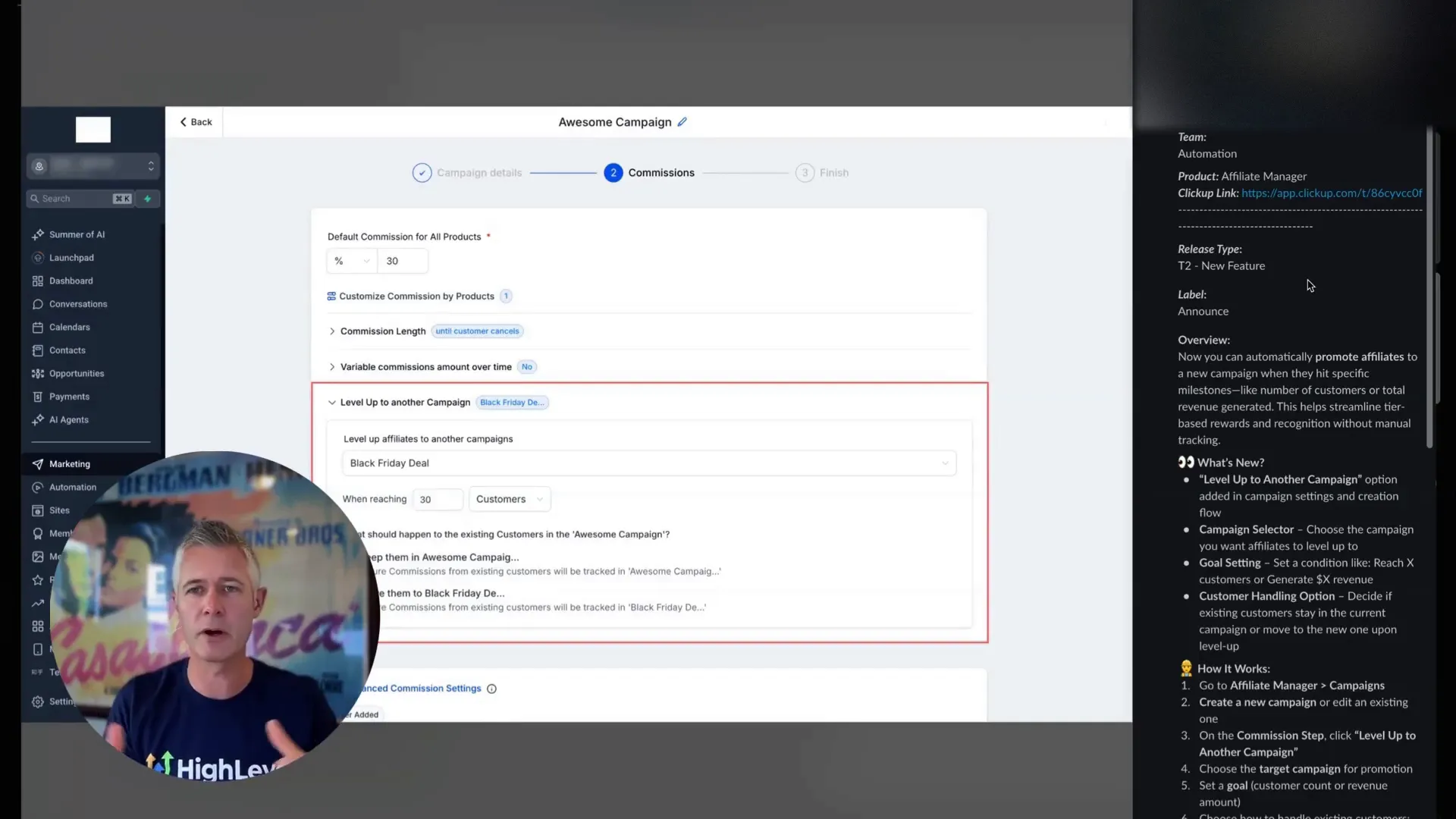GFunnel’s affiliate management dashboard