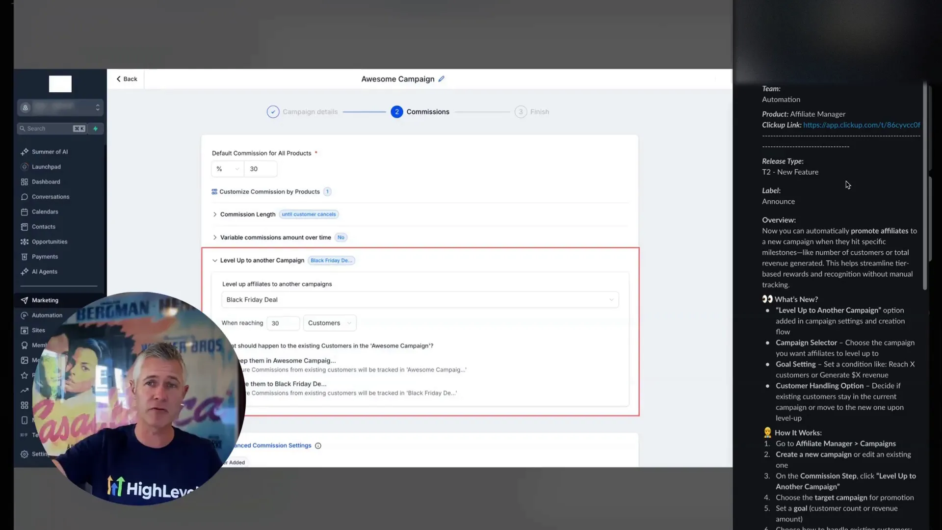 Affiliate tier automation example