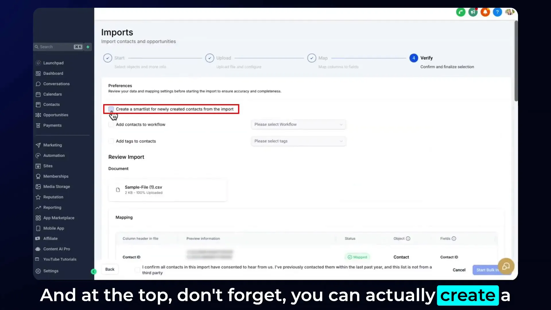 GFunnel automation dashboard showing workflow setup