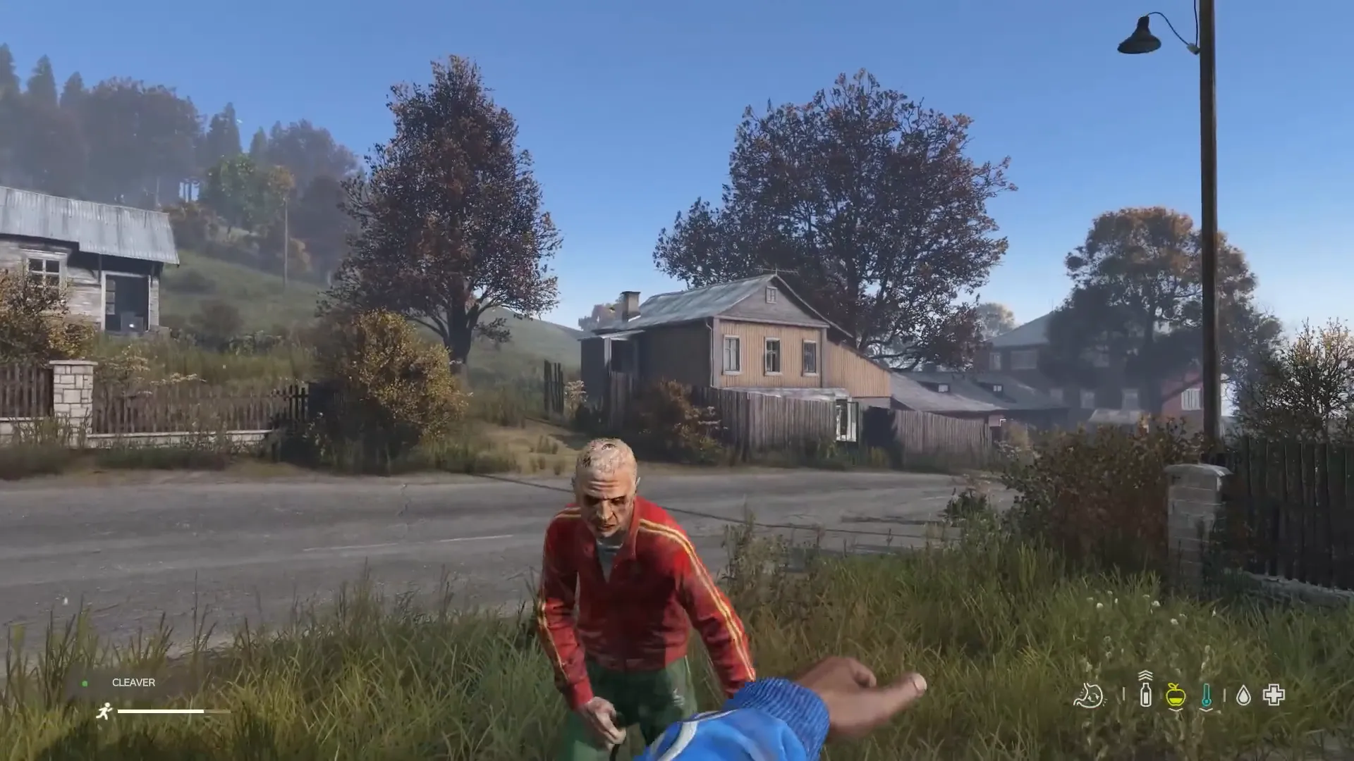 Fighting a single zombie