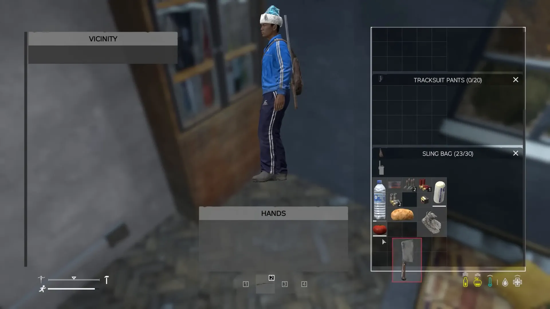 Searching for loot in a building