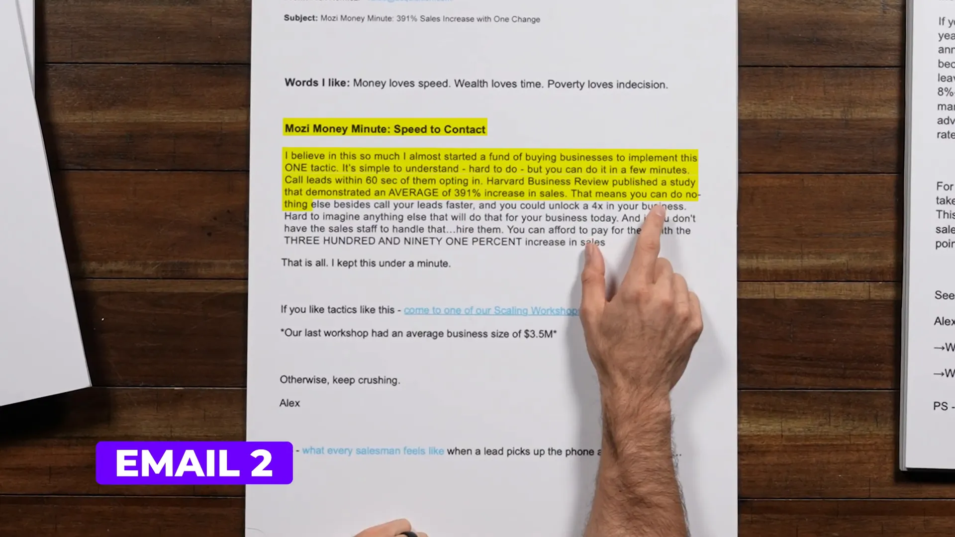 Effective call to action example