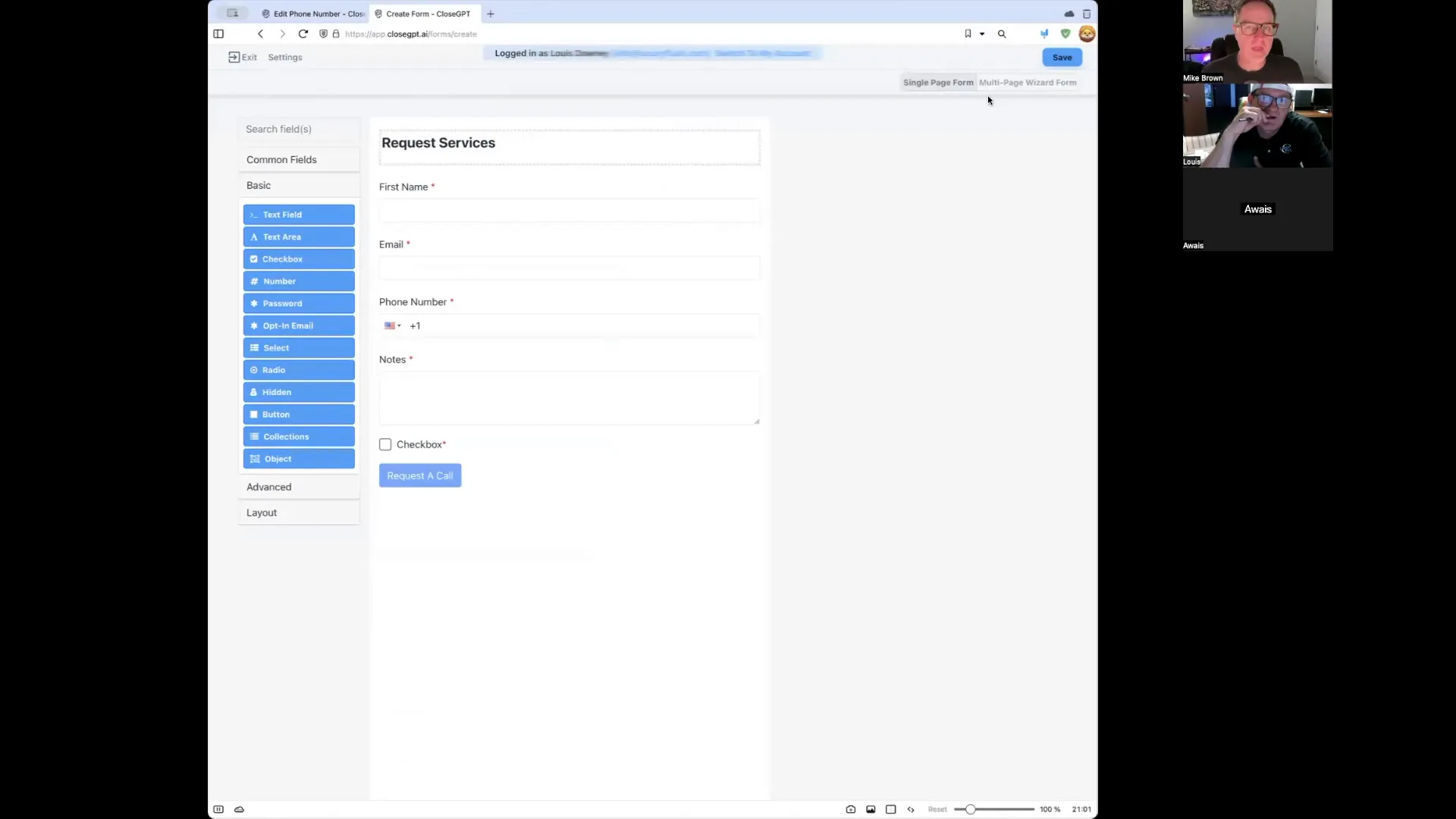 Creating custom forms for customer interaction