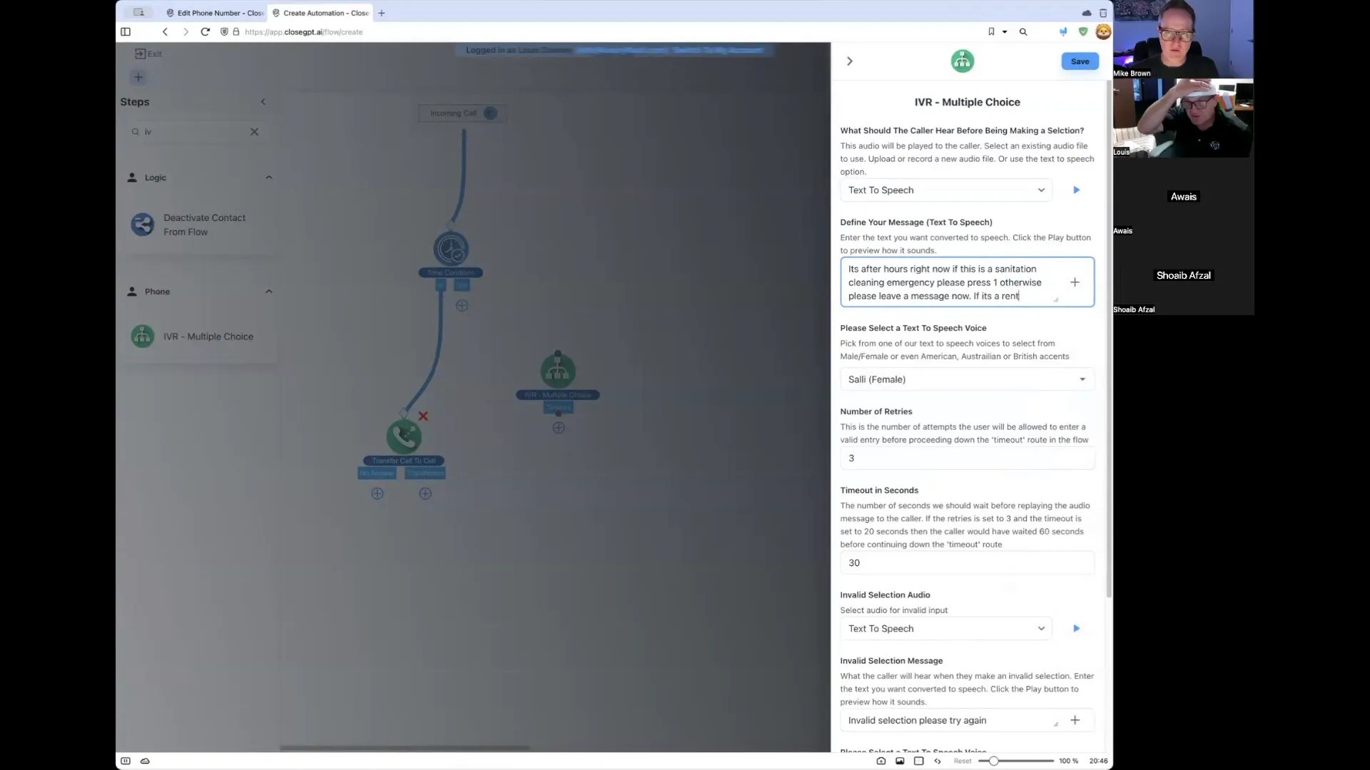 Setting up IVR for after hours calls