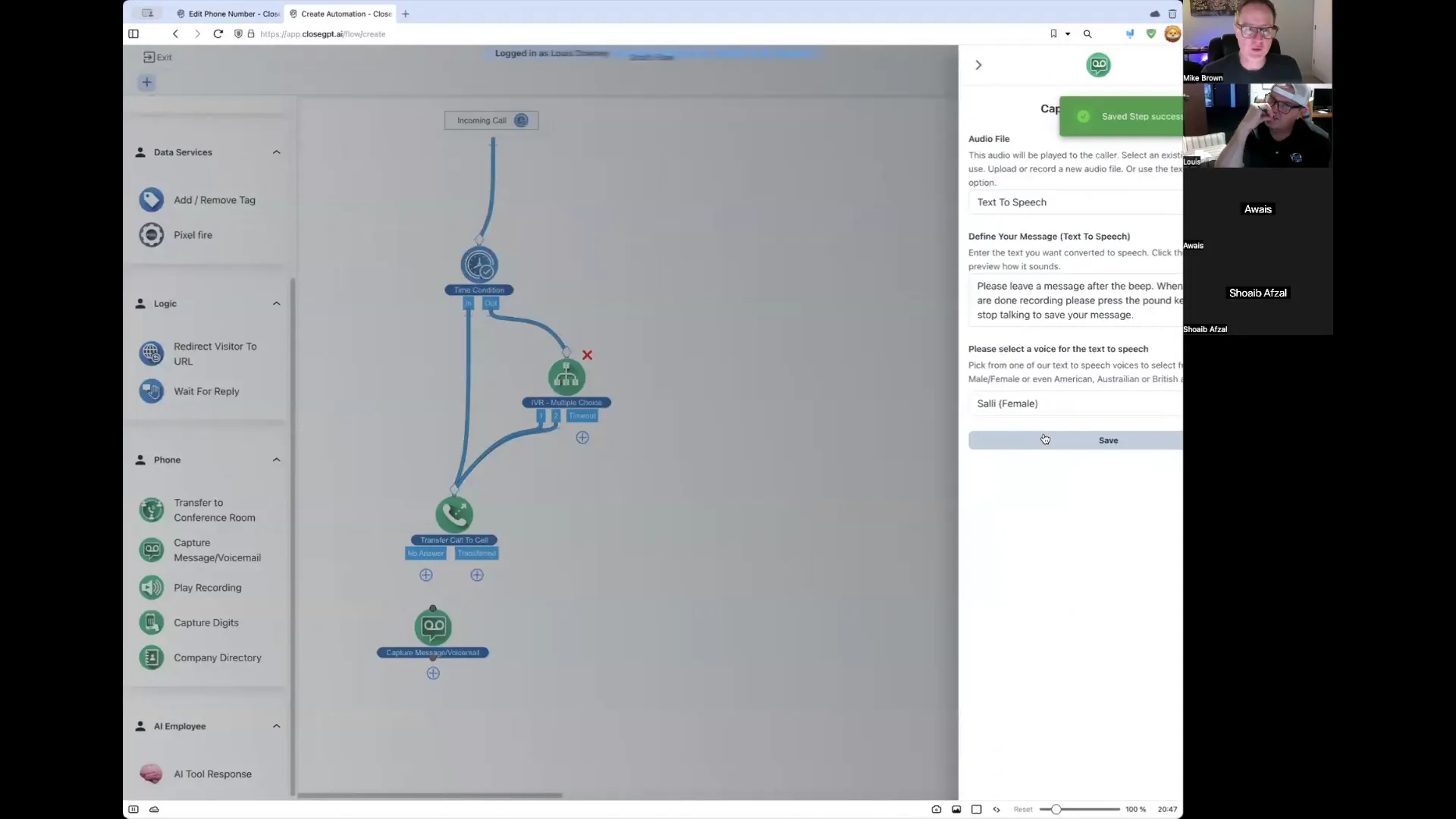 Setting up call routing for different times