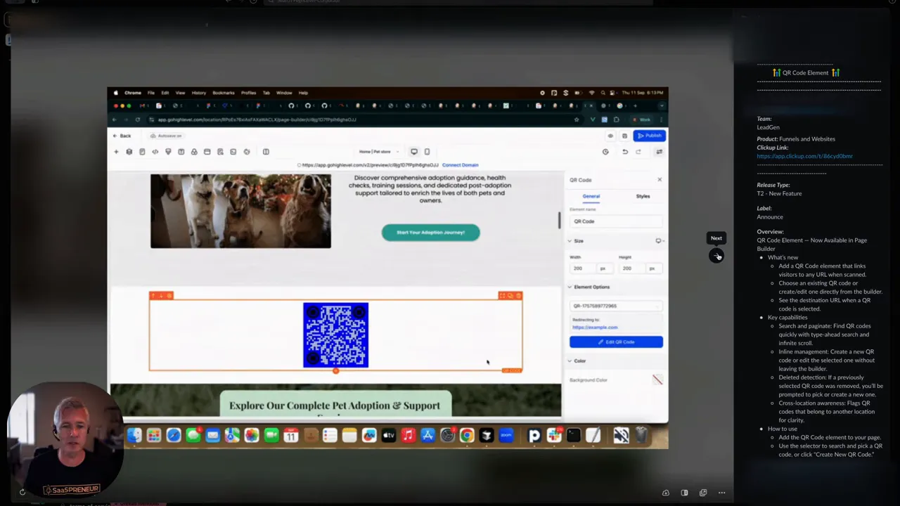 Sean explaining previous workflow versus new in-builder workflow