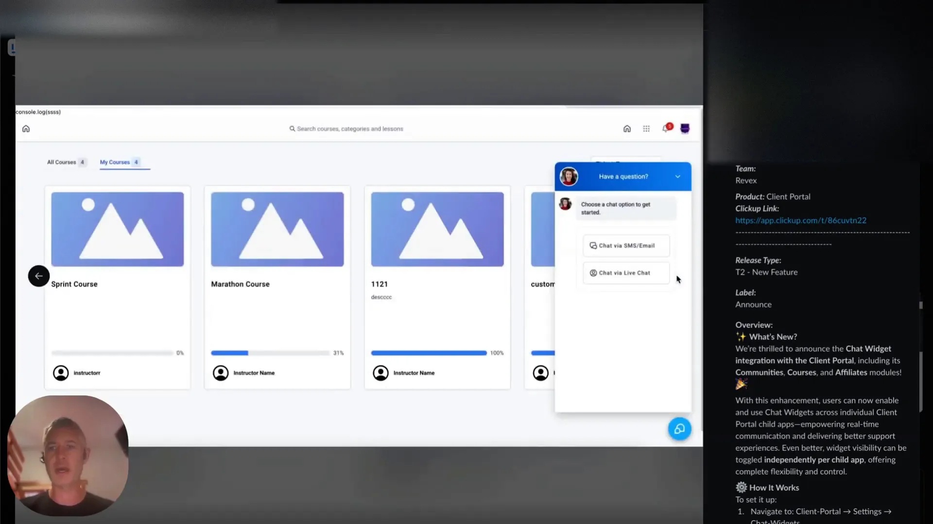 GFunnel community chat widget integrated within niche groups