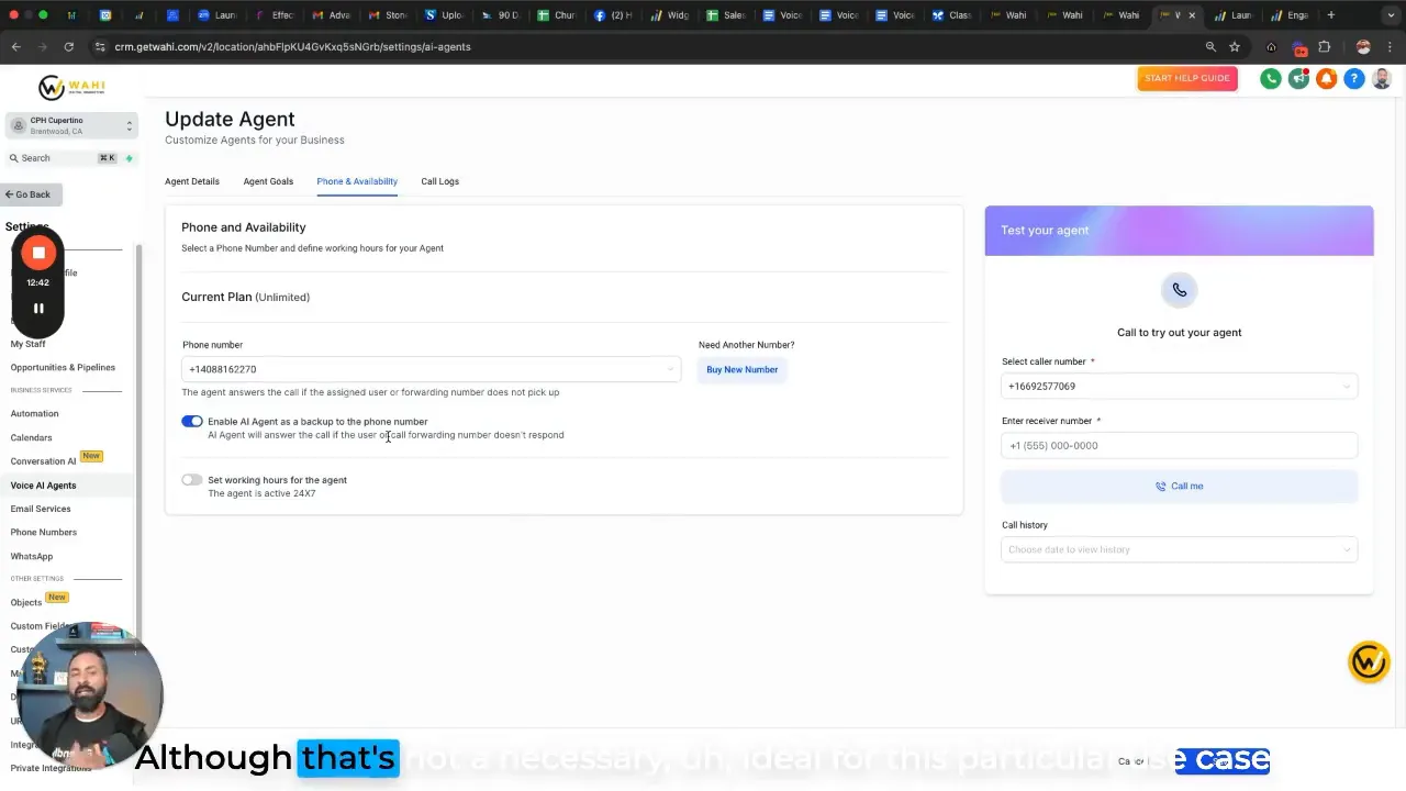 GFunnel automation workflow setup screen
