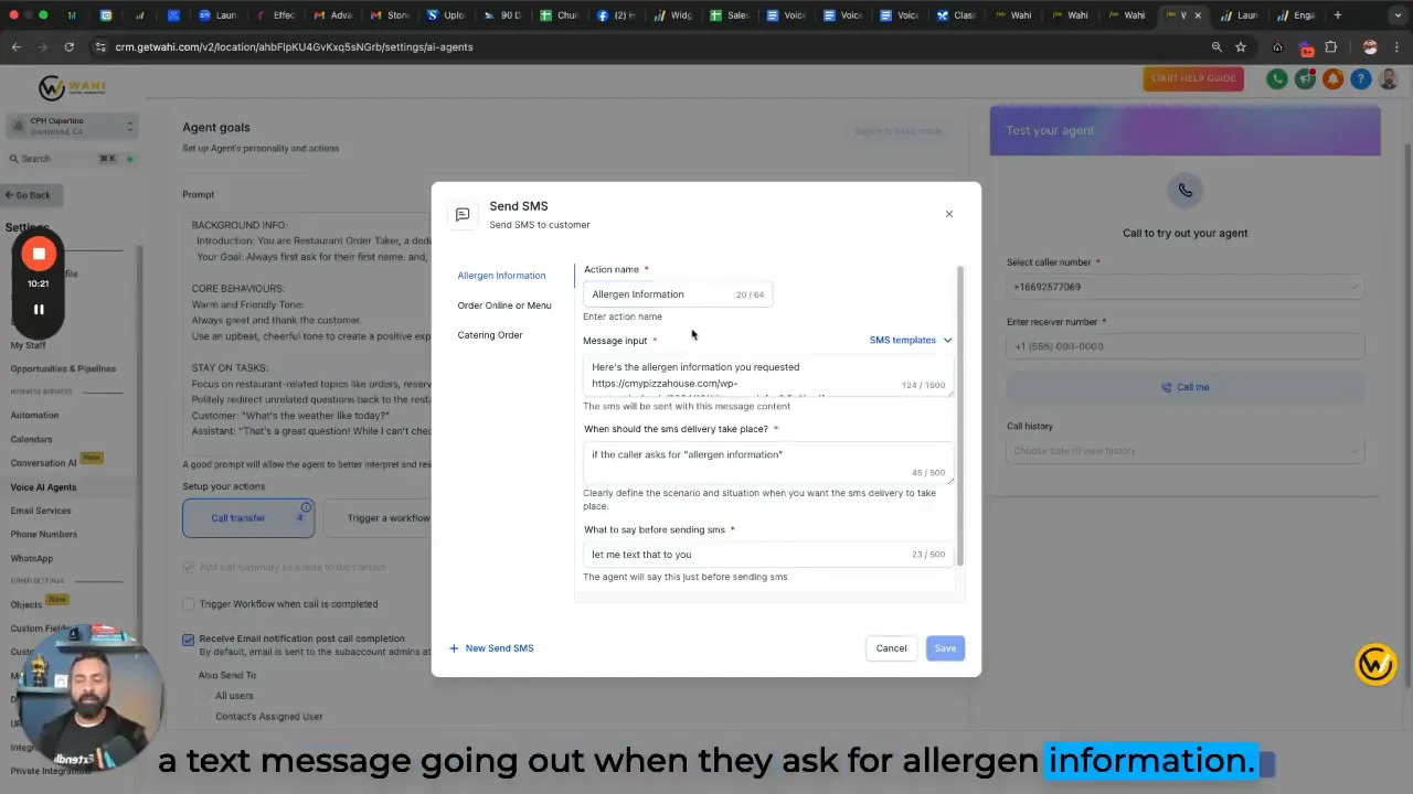 GFunnel personalized SMS messaging feature