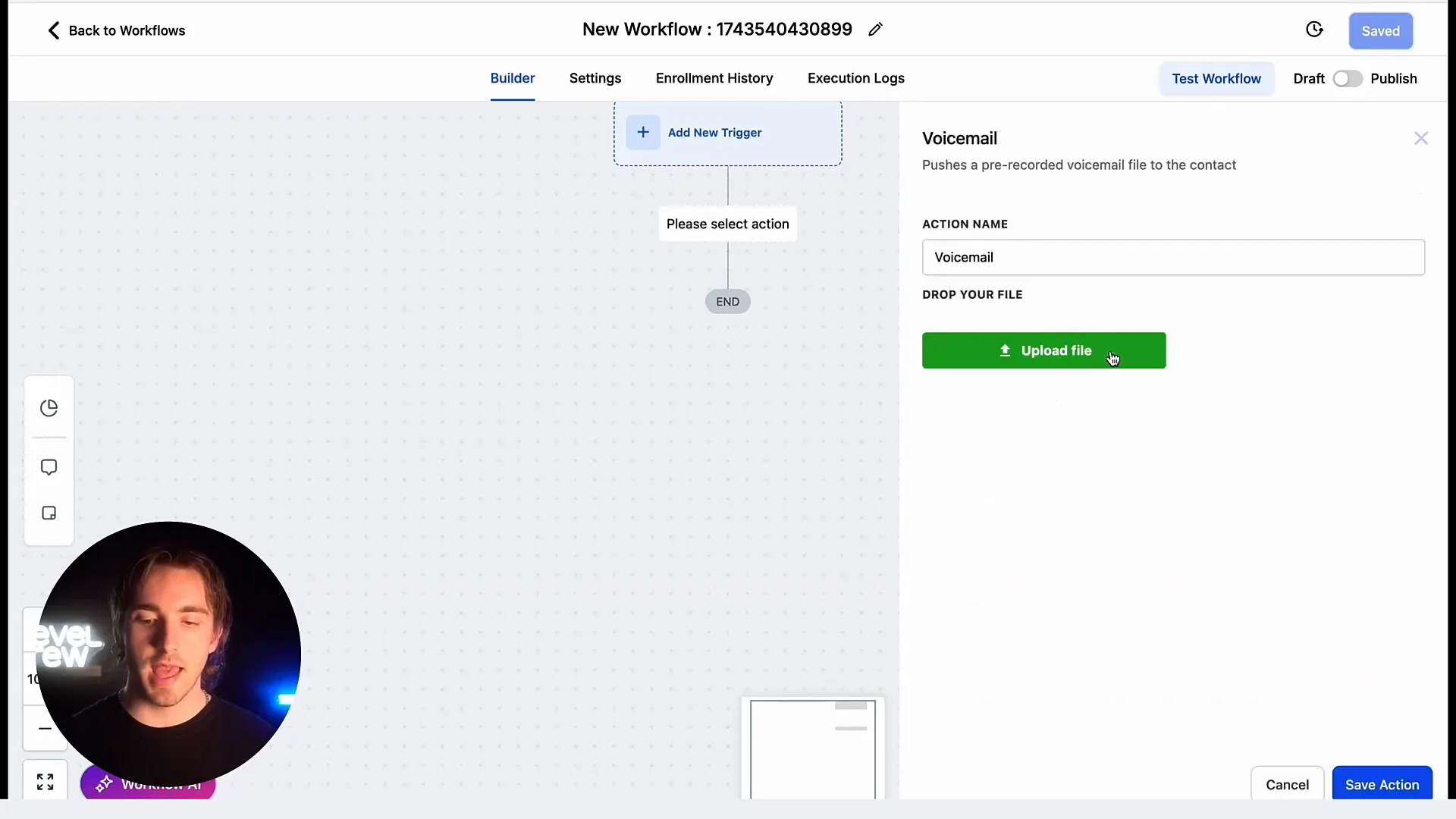 HighLevel voicemail automation feature demonstration